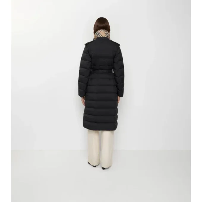 Long Nylon Hooded Puffer Coat