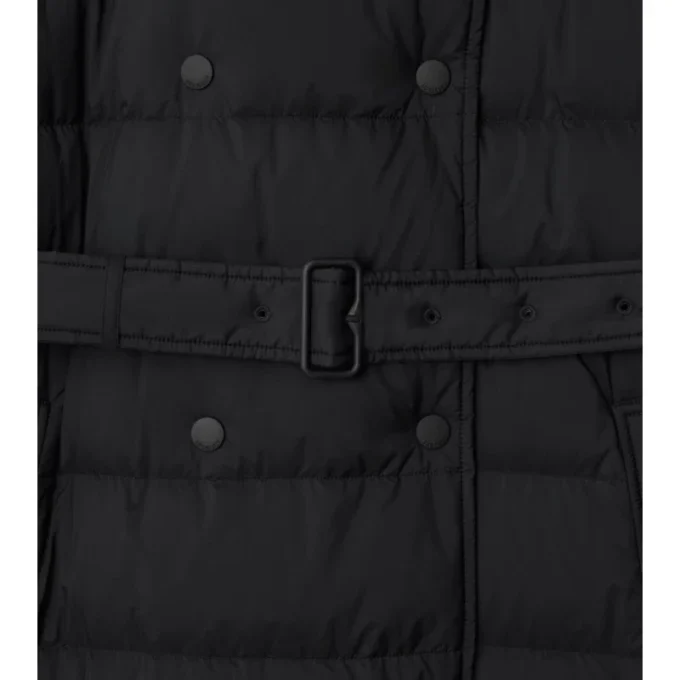 Long Nylon Hooded Puffer Coat