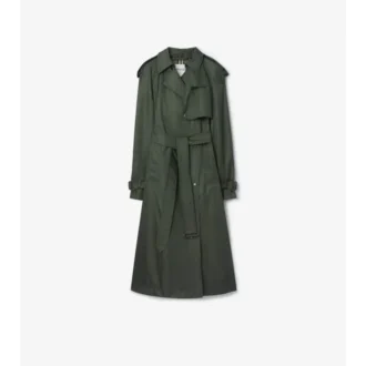 Long Nylon Hooded Trench Coat