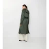 Long Nylon Hooded Trench Coat