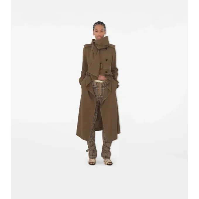 Long Silk Scarf Trench Coat
