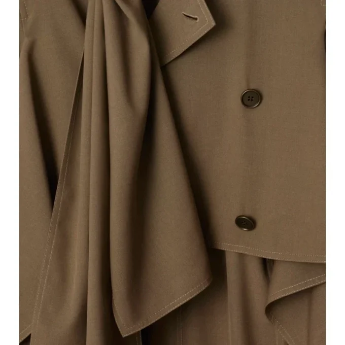 Long Silk Scarf Trench Coat