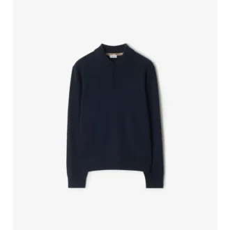 Long-Sleeve Cashmere Blend Polo Shirt