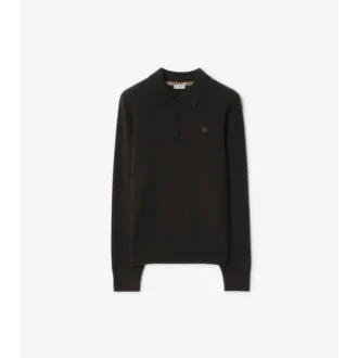 Long-Sleeve Cashmere Blend Polo Shirt