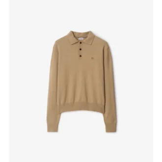 Long-Sleeve Cashmere Blend Polo Shirt