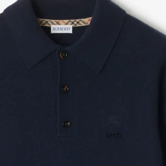 Long-Sleeve Cashmere Blend Polo Shirt