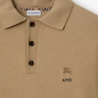 Long-Sleeve Cashmere Blend Polo Shirt