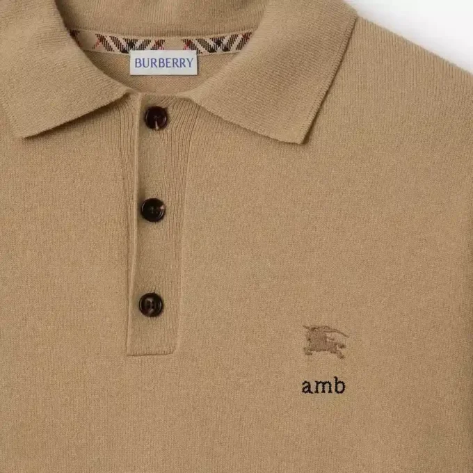 Long-Sleeve Cashmere Blend Polo Shirt