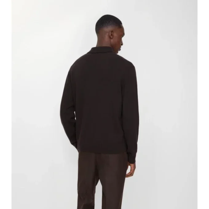 Long-Sleeve Cashmere Blend Polo Shirt