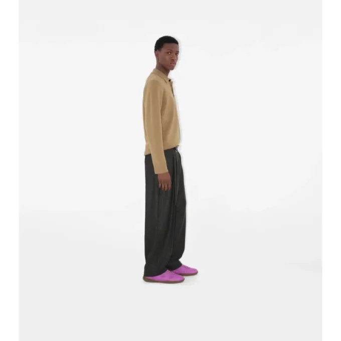 Long-Sleeve Cashmere Blend Polo Shirt