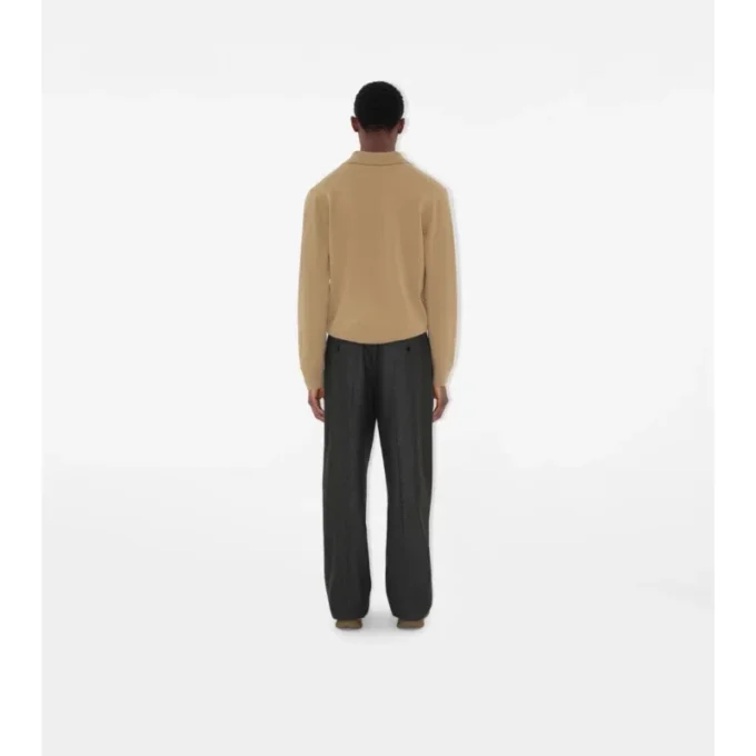 Long-Sleeve Cashmere Blend Polo Shirt