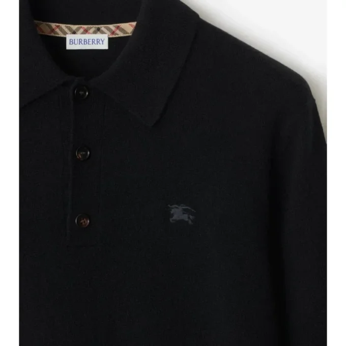 Long-Sleeve Cashmere Blend Polo Shirt