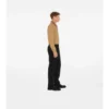 Long-Sleeve Check Collar Cotton Polo Shirt