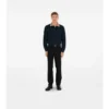 Long-Sleeve Check Collar Cotton Polo Shirt