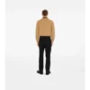 Long-Sleeve Check Collar Cotton Polo Shirt