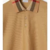 Long-Sleeve Check Collar Cotton Polo Shirt