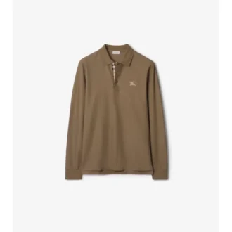 Long-Sleeve Cotton Polo Shirt