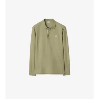 Long-Sleeve Cotton Polo Shirt