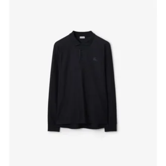 Long-Sleeve Cotton Polo Shirt