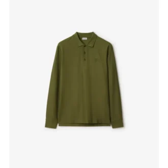 Long-Sleeve Cotton Polo Shirt