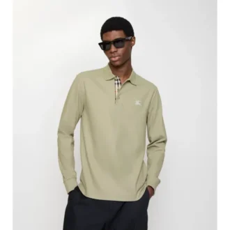 Long-Sleeve Cotton Polo Shirt