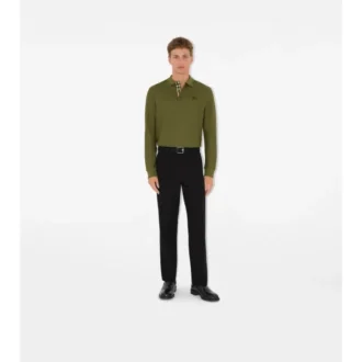 Long-Sleeve Cotton Polo Shirt