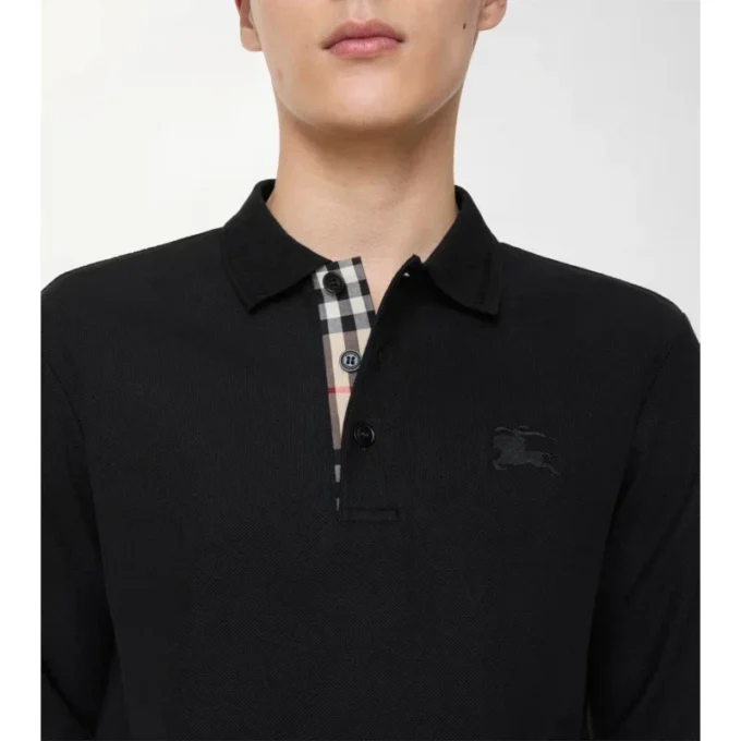Long-Sleeve Cotton Polo Shirt