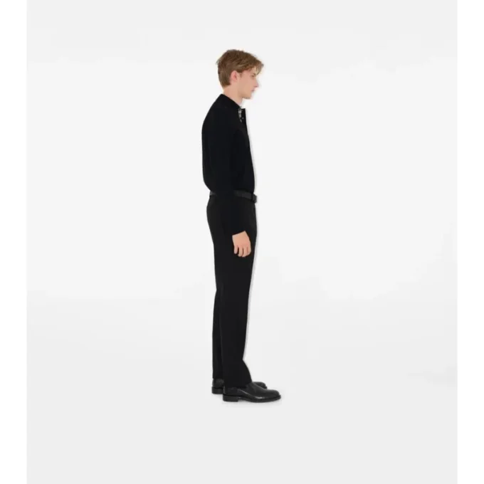 Long-Sleeve Cotton Polo Shirt