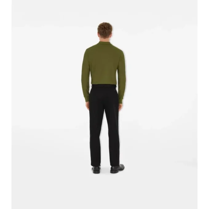 Long-Sleeve Cotton Polo Shirt