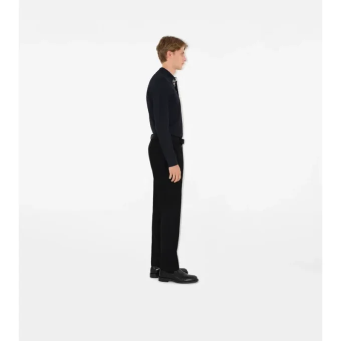 Long-Sleeve Cotton Polo Shirt
