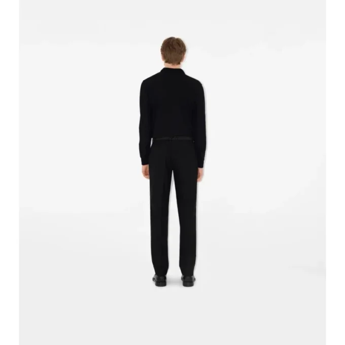 Long-Sleeve Cotton Polo Shirt