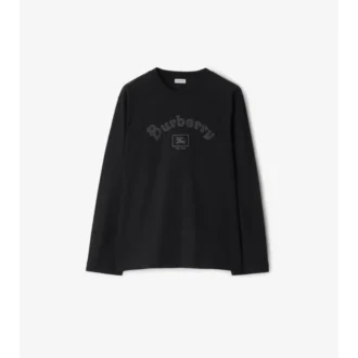 Long-Sleeve Gothic Logo Cotton T-Shirt