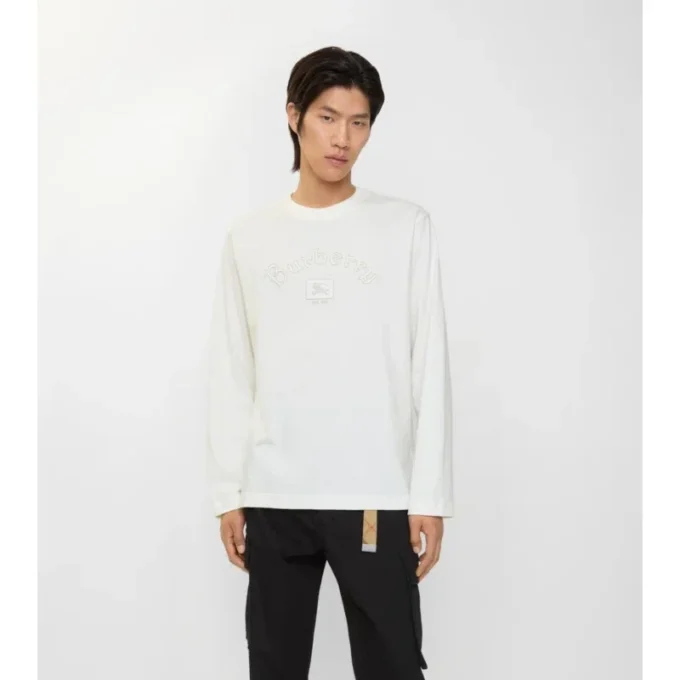 Long-Sleeve Gothic Logo Cotton T-Shirt