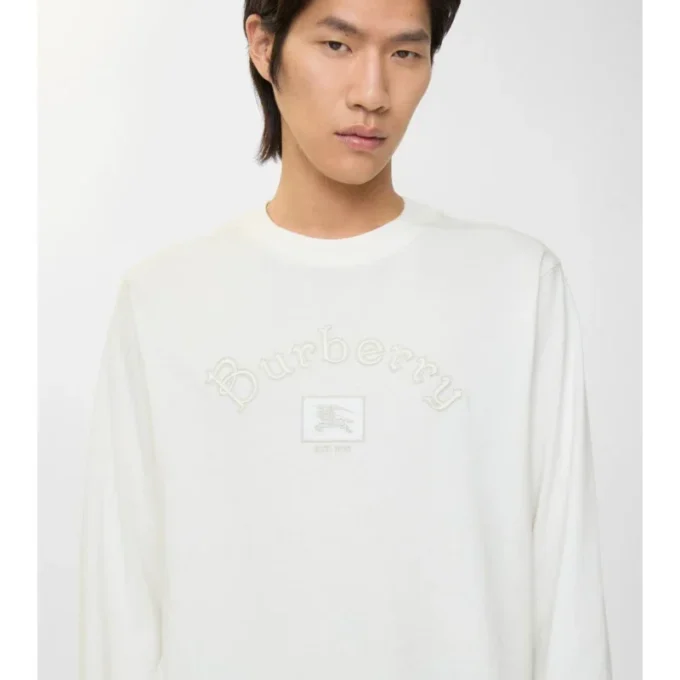 Long-Sleeve Gothic Logo Cotton T-Shirt
