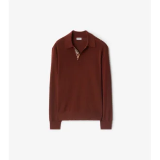 Long-Sleeve Wool Polo Shirt