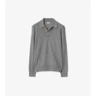 Long-Sleeve Wool Polo Shirt