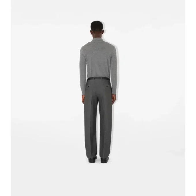 Long-Sleeve Wool Polo Shirt