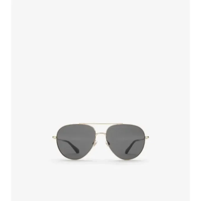 Metal Check Aviator Sunglasses