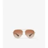 Metal Check Aviator Sunglasses