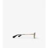 Metal Check Oval Sunglasses