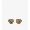 Metal Check Square Sunglasses