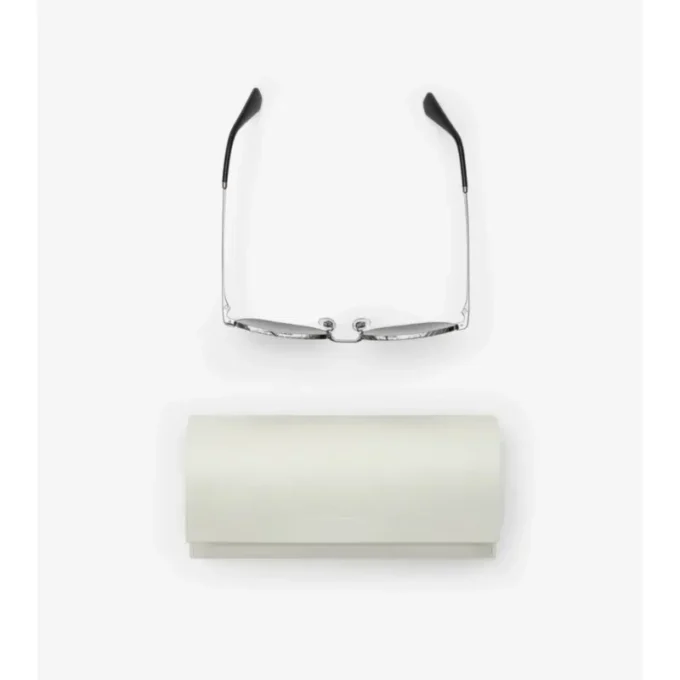 Metal Check Square Sunglasses