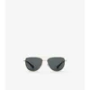 Metal Logo Square Sunglasses