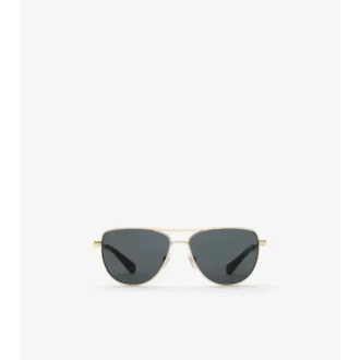 Metal Logo Square Sunglasses