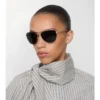 Metal Logo Square Sunglasses