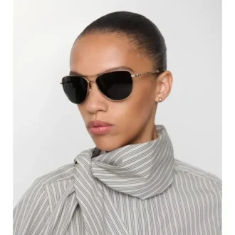 Metal Logo Square Sunglasses