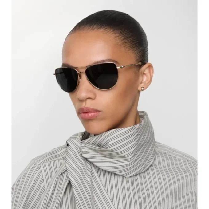 Metal Logo Square Sunglasses
