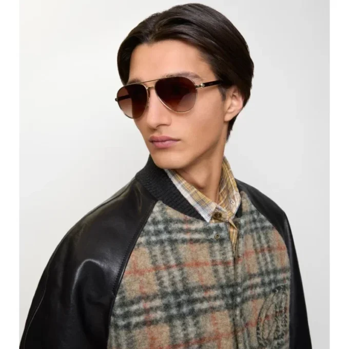 Metal Shield Aviator Sunglasses 
