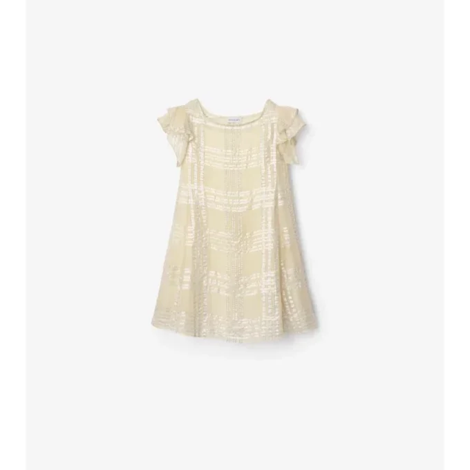 Metallic Check Silk Dress