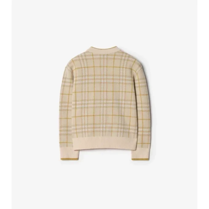 Metallic Check Wool Blend Cardigan